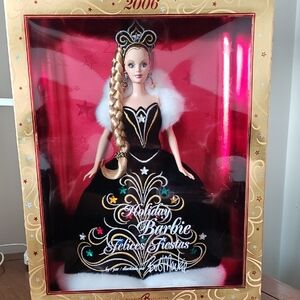 New ⚠️ Barbie Holiday Bob Mackie !Doll in Black and Gold Gown